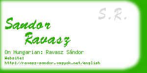 sandor ravasz business card